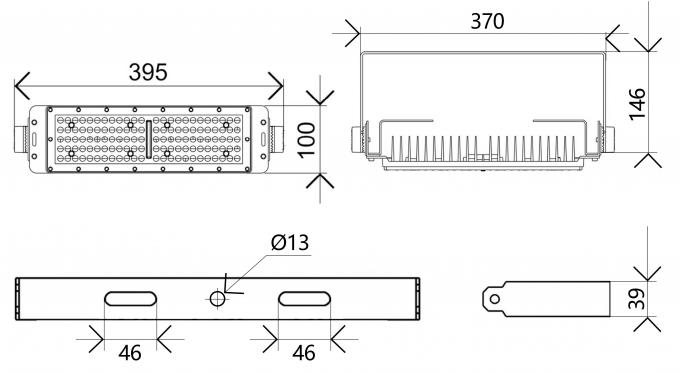 100w-1200w স্পোর্টস স্টেডিয়াম জন্য LED বন্যা আলো গলফ কোর্স টানেল বন্যা আলো 11