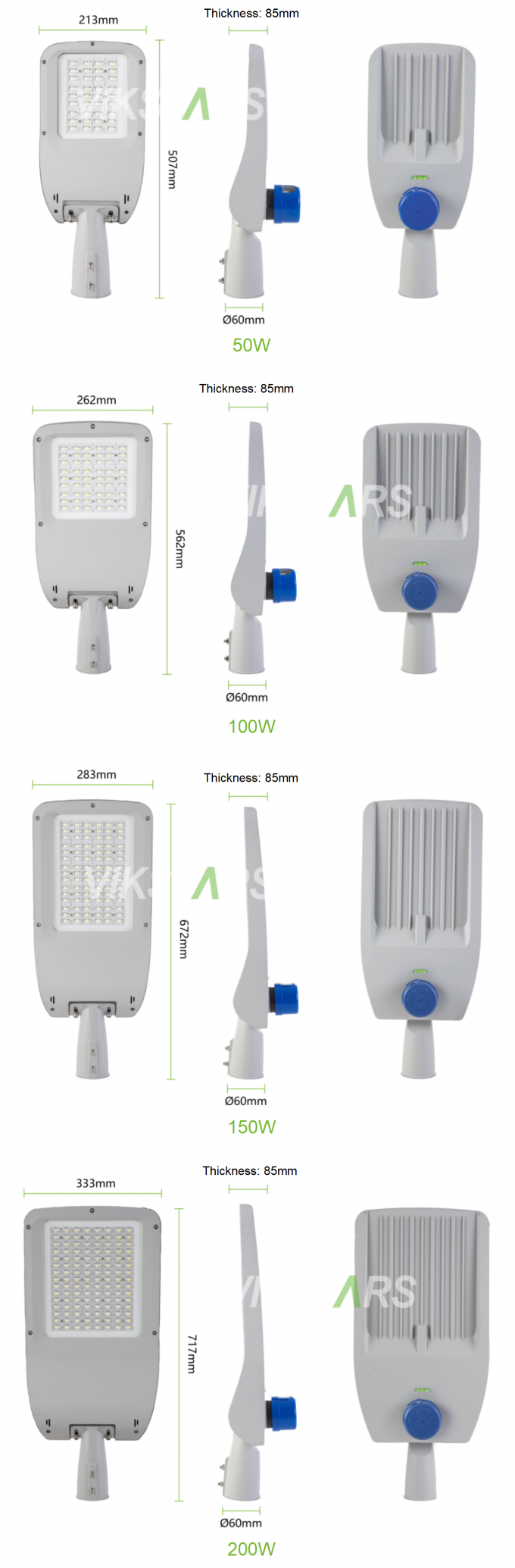 কোবরা এলইডি স্ট্রিট লাইটস সর্বশেষ পাবলিক ল্যাম্প 140lm / w সঙ্গে 5 বছর ওয়ারেন্টি প্রধান শহরের রাস্তা আলো 9