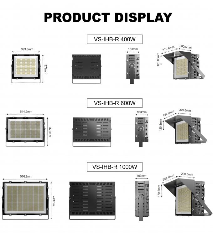 400W 600W 1000W ফ্লাড লাইট জলরোধী 140Lm/W প্রতিফলক LED ক্রীড়া ক্ষেত্রের জন্য প্রজেক্টর ডি লুসেস 7