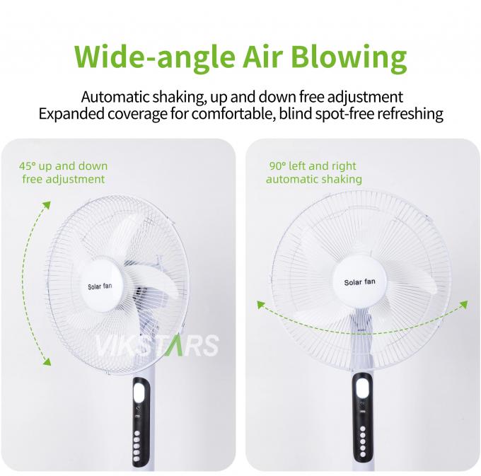 সৌর স্ট্যাণ্ডিং ফ্যান ১৬ ইঞ্চি, আলো সহ, বহিরঙ্গন ক্যাম্পিং এবং মাছ ধরার জন্য বিদ্যুৎ সাশ্রয়ী 10