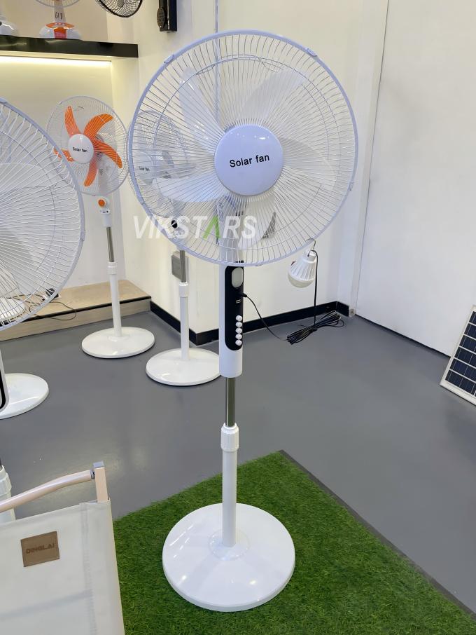 সৌর স্ট্যাণ্ডিং ফ্যান ১৬ ইঞ্চি, আলো সহ, বহিরঙ্গন ক্যাম্পিং এবং মাছ ধরার জন্য বিদ্যুৎ সাশ্রয়ী 16