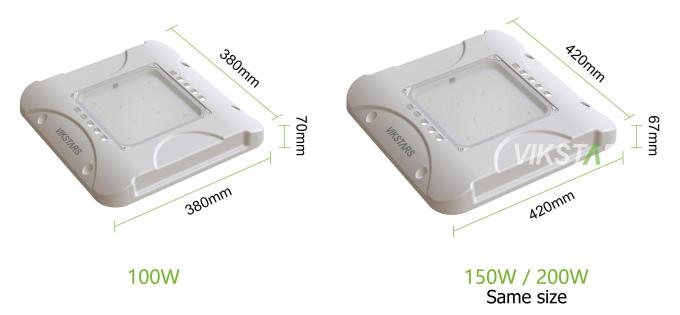 উচ্চ গুণমান 135lm/w 100W 150W 200W LED গ্যাস স্টেশন লাইট, পেট্রোল স্টেশনগুলির জন্য SKD ল্যাম্প কিট ক্যানোপি লাইট সমর্থন করে 4