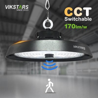 কেনা 170lm/w উচ্চ লুমেন ইউএফও উচ্চ বে লাইট সমর্থন 3CCT গতি সেন্সর গুদাম শিল্প ল্যাম্প সঙ্গে অনলাইন উত্পাদন