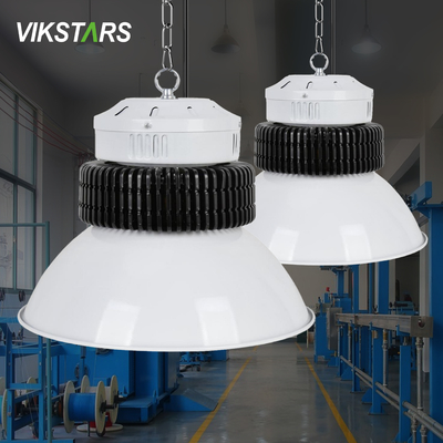 150W 200W LED হাই বে ল্যাম্প হোয়াইট ফিন হ্যাং ইন্ডাস্ট্রিয়াল লাইটিং ইনডোর নাটোরিয়াম আলোর জন্য