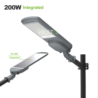 উচ্চ ক্ষমতা অল ইন ওয়ান 200W 300W 400W 500W অতিরিক্ত সৌর প্যানেল সহ বিভক্ত সৌর স্ট্রিট লাইট